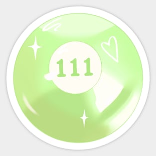 111 Angel Number Pool Ball Sticker